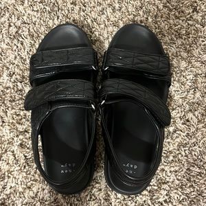 Faux Leather Strap A New Day Sandals Black